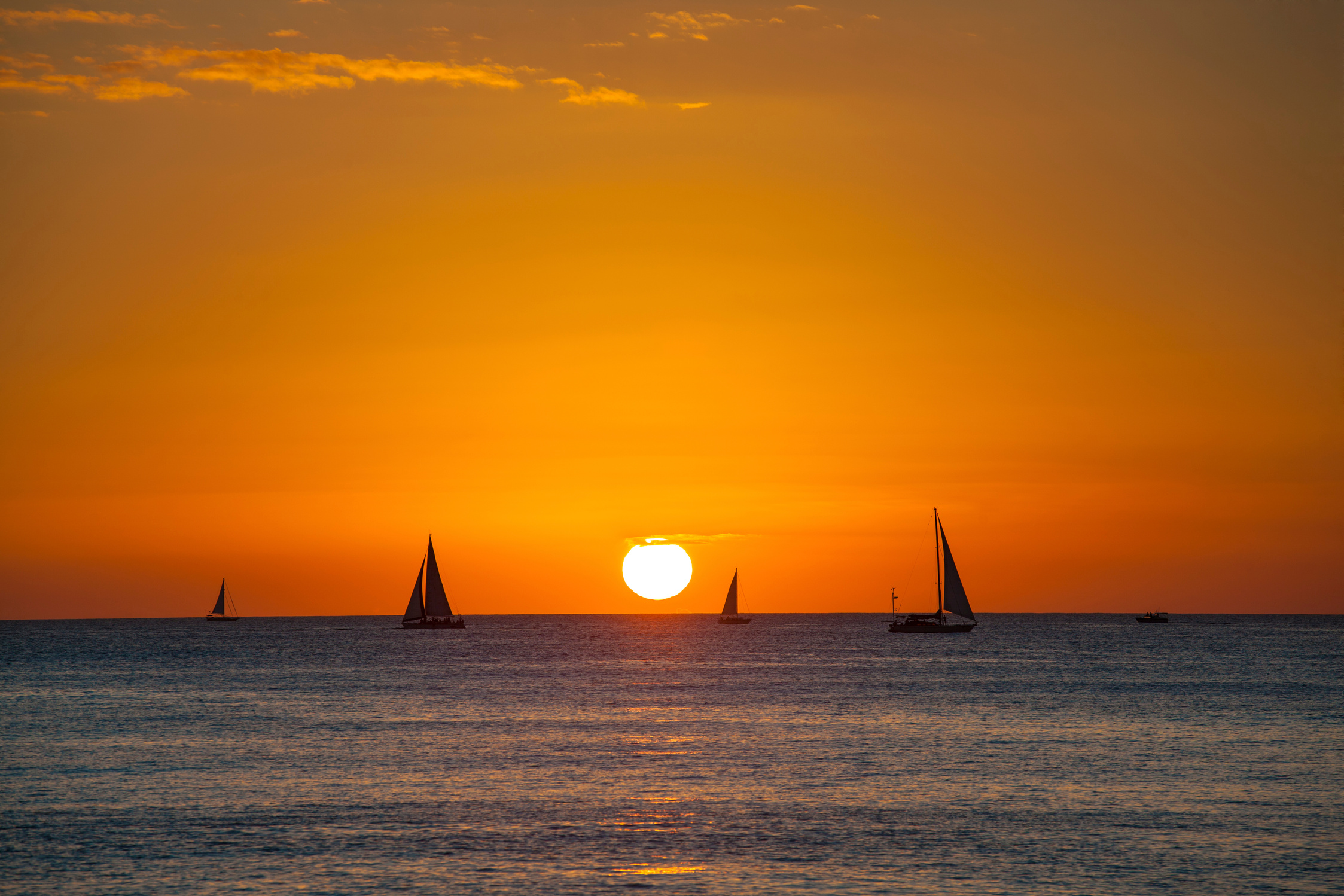 Sunset Sailing on Waikiki Beach Honolulu, Hawaii